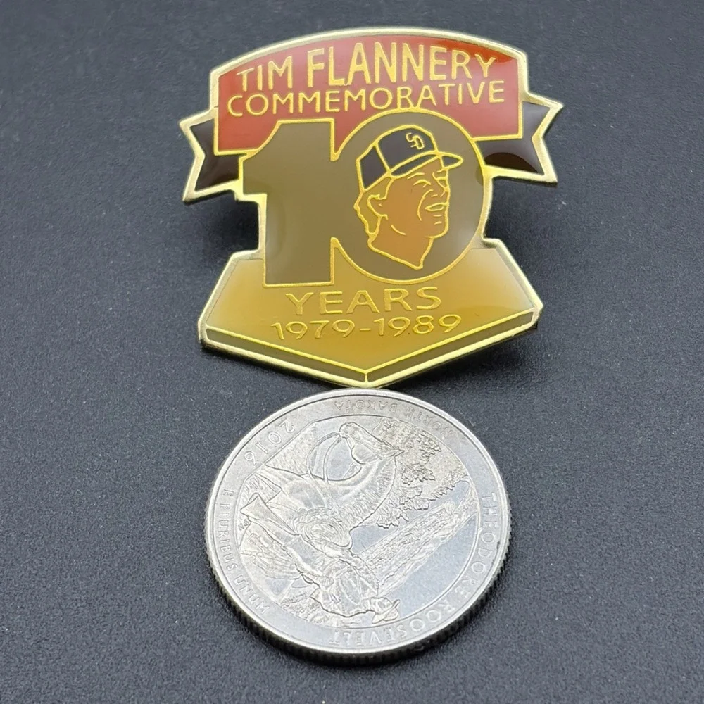 MLB Baseball San Diego Padres Tim Flannery Commemorative‎ 10 Years Lapel Hat Pin